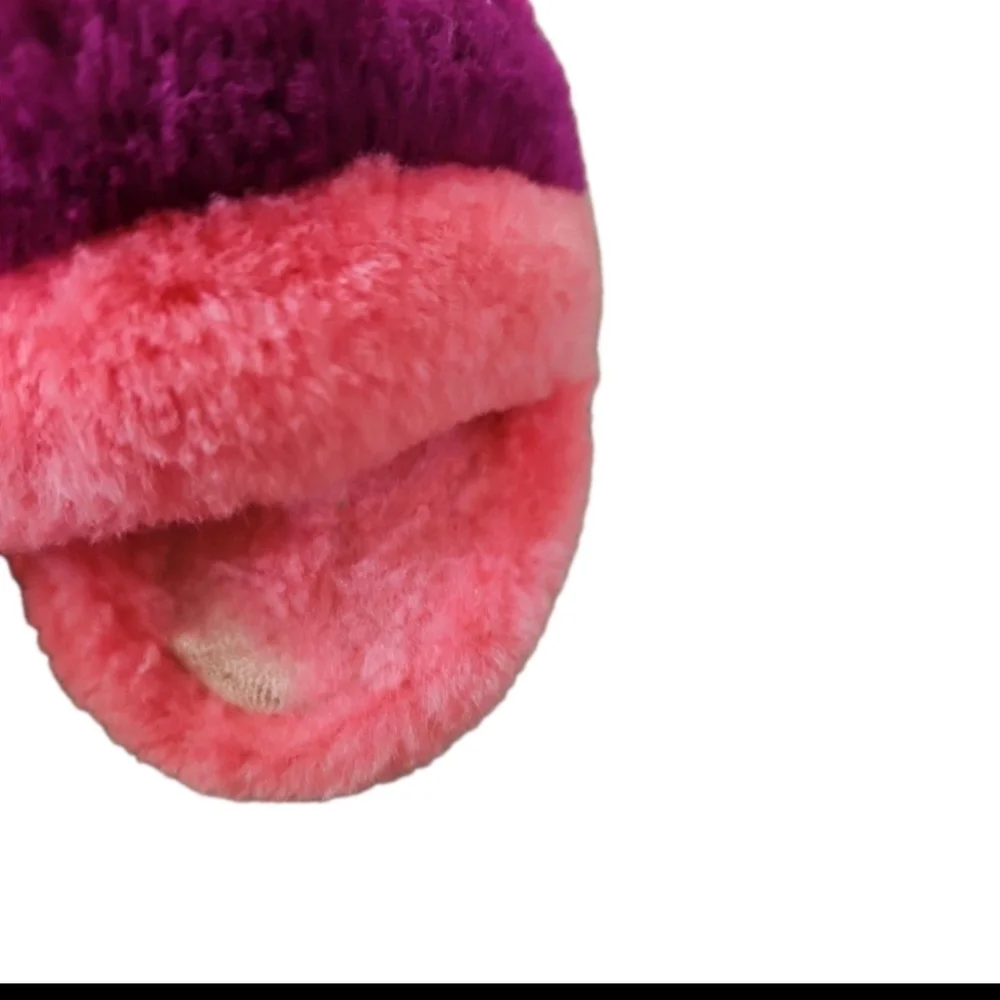 Ugg Big Girls Oh Yeah Gradient Furry Indoor/ Outdoor Colorful Slippers 1